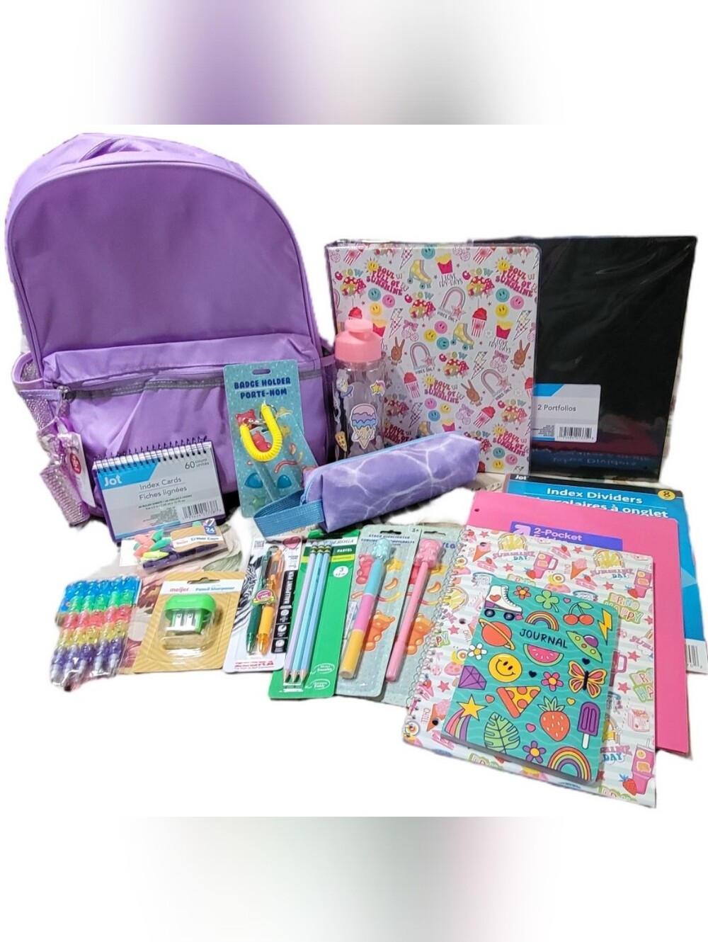 815-Girl Power Themed Backpack &School Supplies